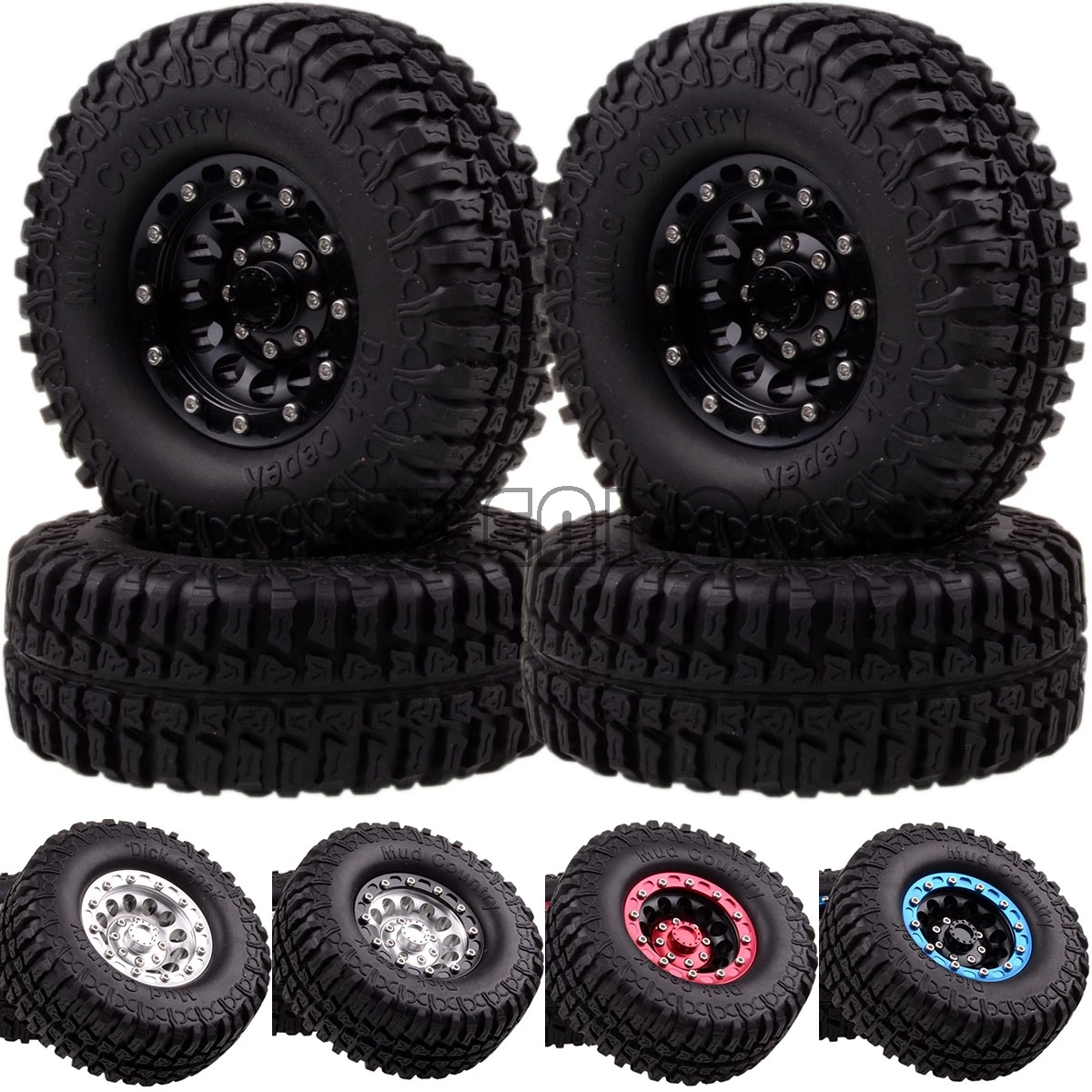 

NEW ENRON RC 1.9" Metal 1/10 Rock Crawler 1060-7036 Wheel Complete Dick Cepek Mud Country 1:10