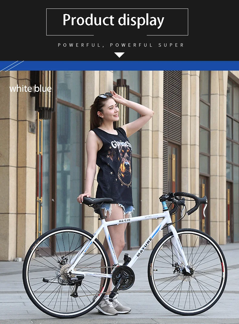 Excellent Aluminum alloy road bicycle, variable speed, disc brake 700C  jinmaizhuo 7
