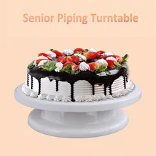 Revolving-Kuchen Dekorieren Runde Ständer Drehteller-drehmechanismus Werkzeuge Kunststoff 11 ”Abgewinkelt Icing Spachtel und Icing Glatter Tisch Decora