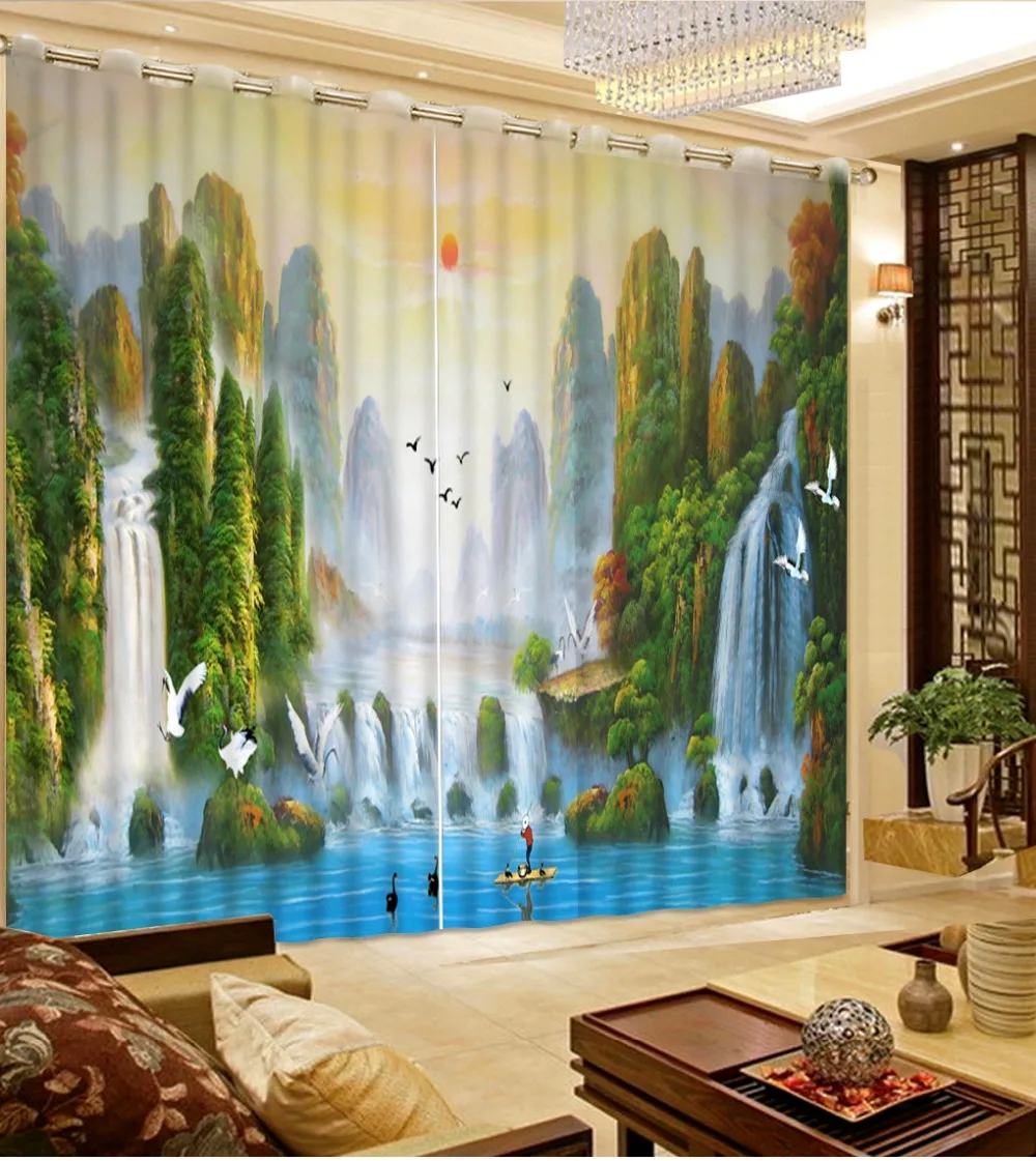 

custom modern curtains Wonderland landscape curtains for kitchen living room luxury window curtains