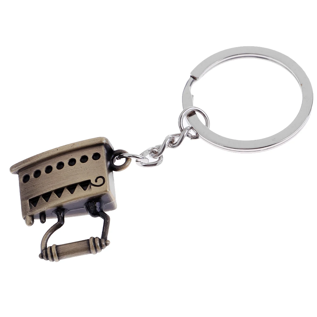 Simulation Vintage Metal Mini Ironing Model Key Ring Keychain Bag Car Pendants
