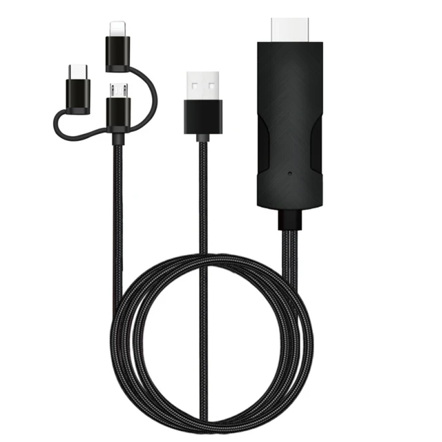 $US $12.99  3-in-1 Wired Screen Converter 4K High Definition Plug-and-play Adapter Connector For IOS Android sc