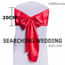 Красивый 20 см Ширина атласный стул створки стул лук для чехол для свадебного стула
