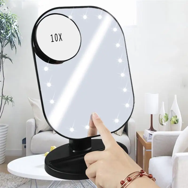 1 шт. практичное 10x увеличительное зеркало светодиодный USB зеркало косметическое 20 лампочек зеркало с подсветкой для женщин