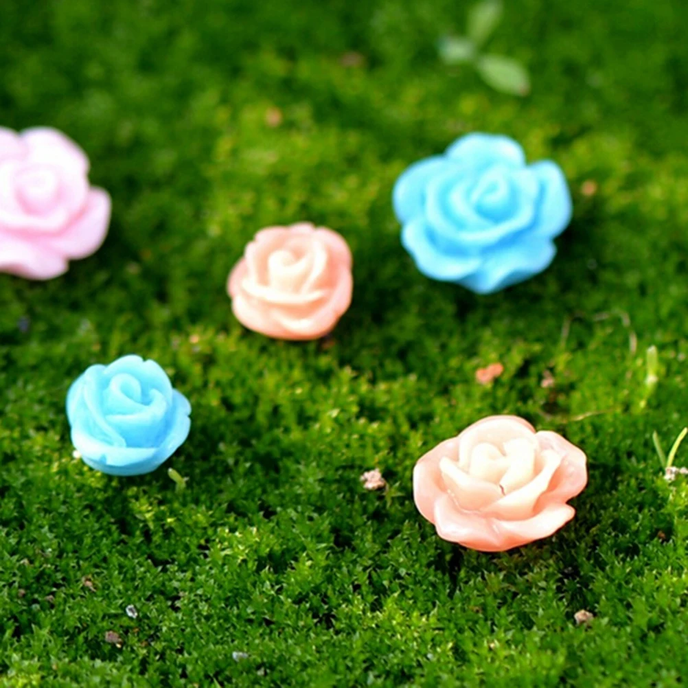 5 шт S/L Красочные Мини Моделирование цветы сказочный сад, миниатюра украшения для террариума украшение для минисада случайным образом