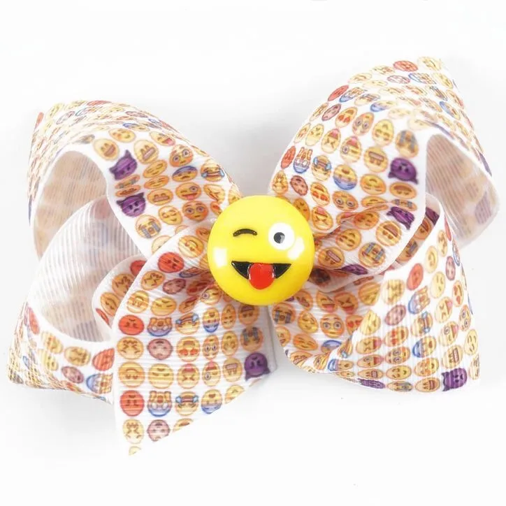 120pcs/lot Emoji Hair Bow / Emoji Bows / Emoji Gifts / Emoji Party