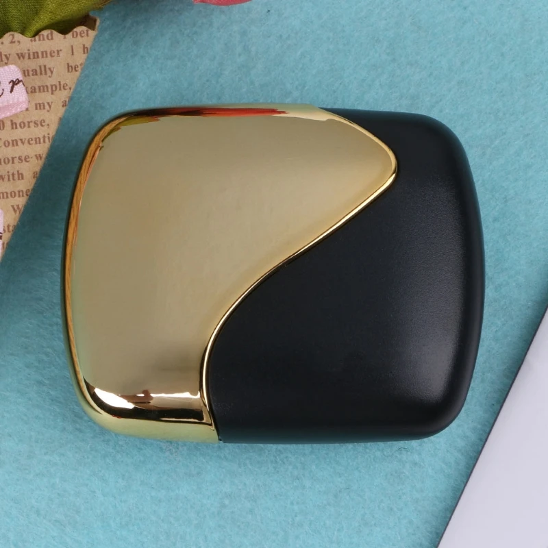 Fashion Contact Lens Box Care Patchwork Design Travel Portable Case With Mirror Storage Holder