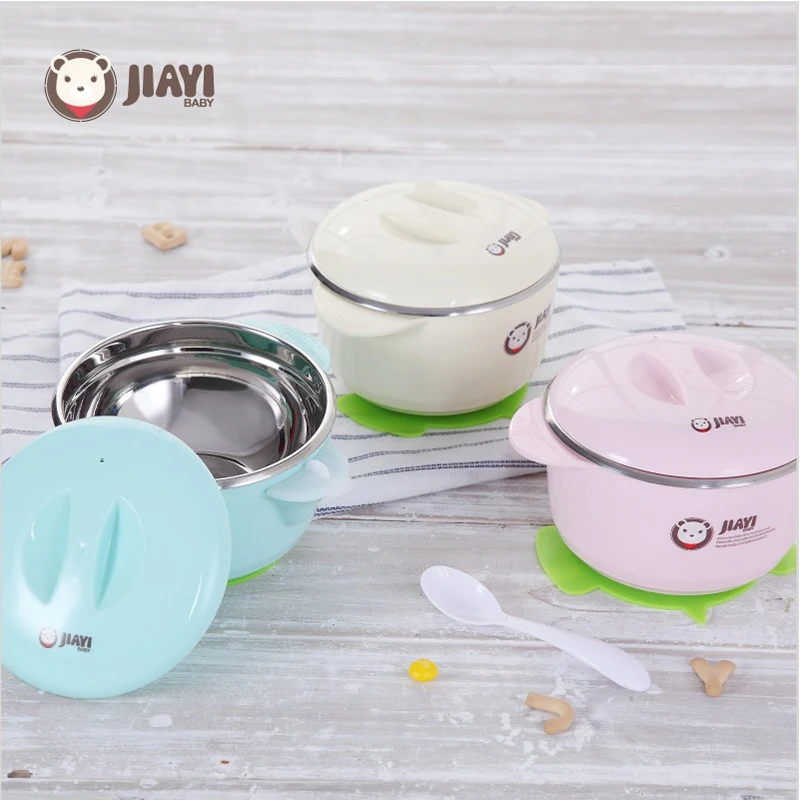 Baby Bowl Set Feeding Cup Suction Plate BPA Free 304 Stainless Steel Bowl With Spoon Lid Filling Water Keep Warm kids Dinnerware Baby Bowl Set Feeding Cup Suction Plate BPA Free 304 Stainless Steel Bowl With Spoon Lid Filling Water Keep Warm kids Dinnerware