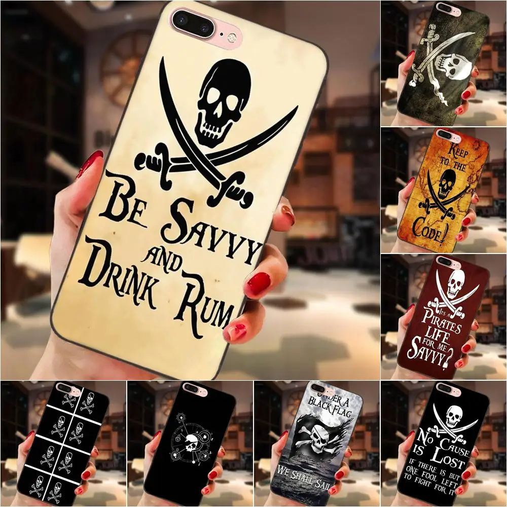 

For Xiaomi Mi Mix Max Note 2 2S 3 5X 6 8 SE A1 Play F1 Soft Silicone TPU Black Call Box Under The Black Pirate Skull Flag