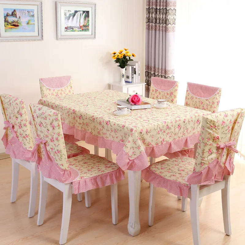  New Green Pastoral Style Table Cloth Tablecloth 9pcs/set Table CoverTable Cloth Rectangular nappe r