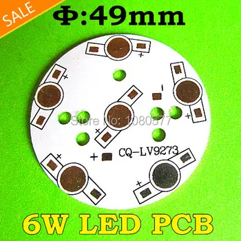 

50mm 6w LED PCB, 6W Aluminum base plate, LV9273 High Power LEDs Heat sink lamp plate for DIY a LED lamp