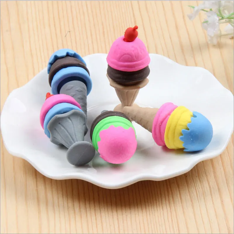 2xสร้างสรรค์เครื่องเขียนเด็กน่ารักการ์ตูนKaleidoscope Ice Creamยางลบ