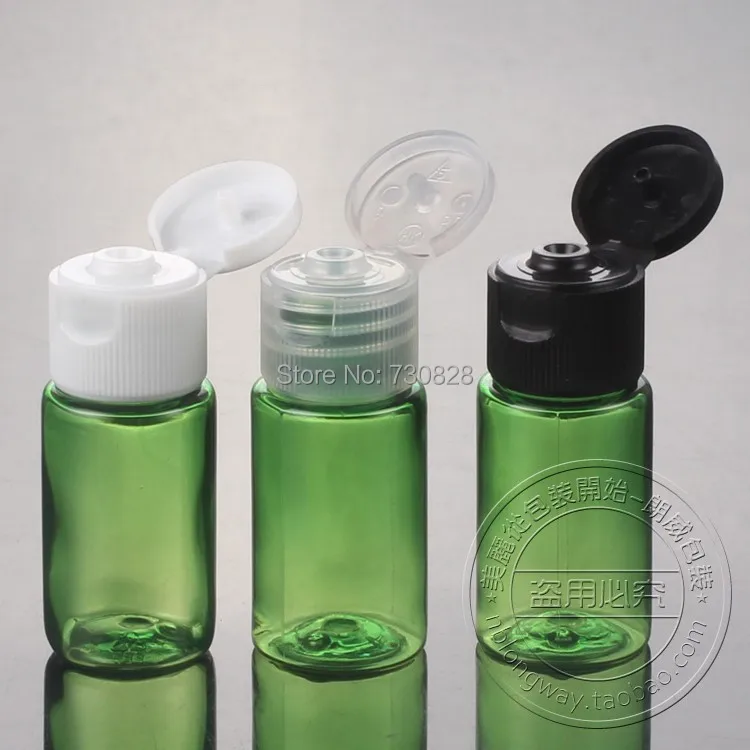 100 шт./LOT-10ML флип винт Кепки бутылки зеленый Пластик косметический контейнер Малый