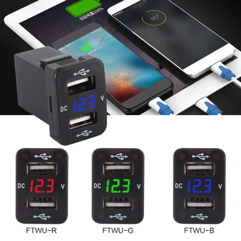 

12V 5V 4.2A Car Charging Socket Charger LED Display Dual USB Ports Car Charger Socket Voltmeter Power Adapter For Toyota