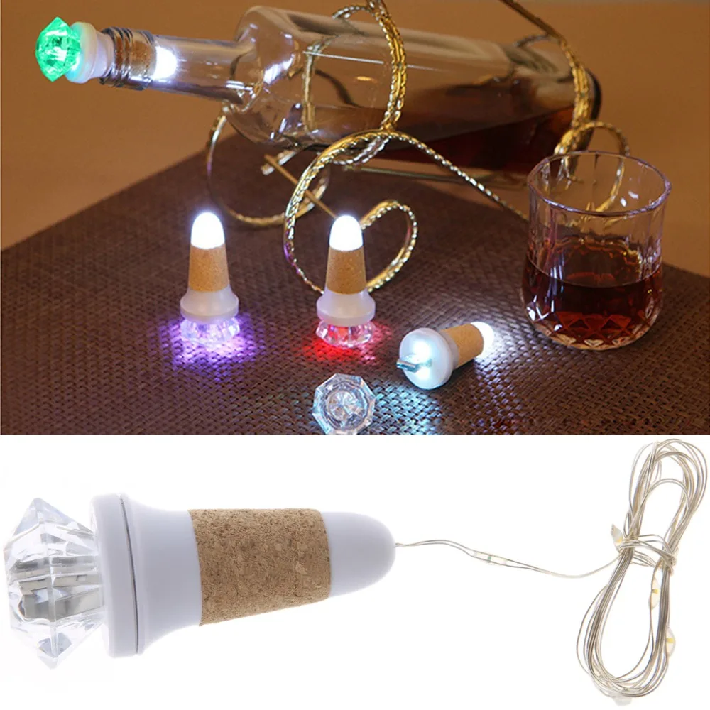 Светильники в форме винных бутылок USB Перезаряжаемые 7 цветов светодиодный светильники-пробка для рождественской вечеринки