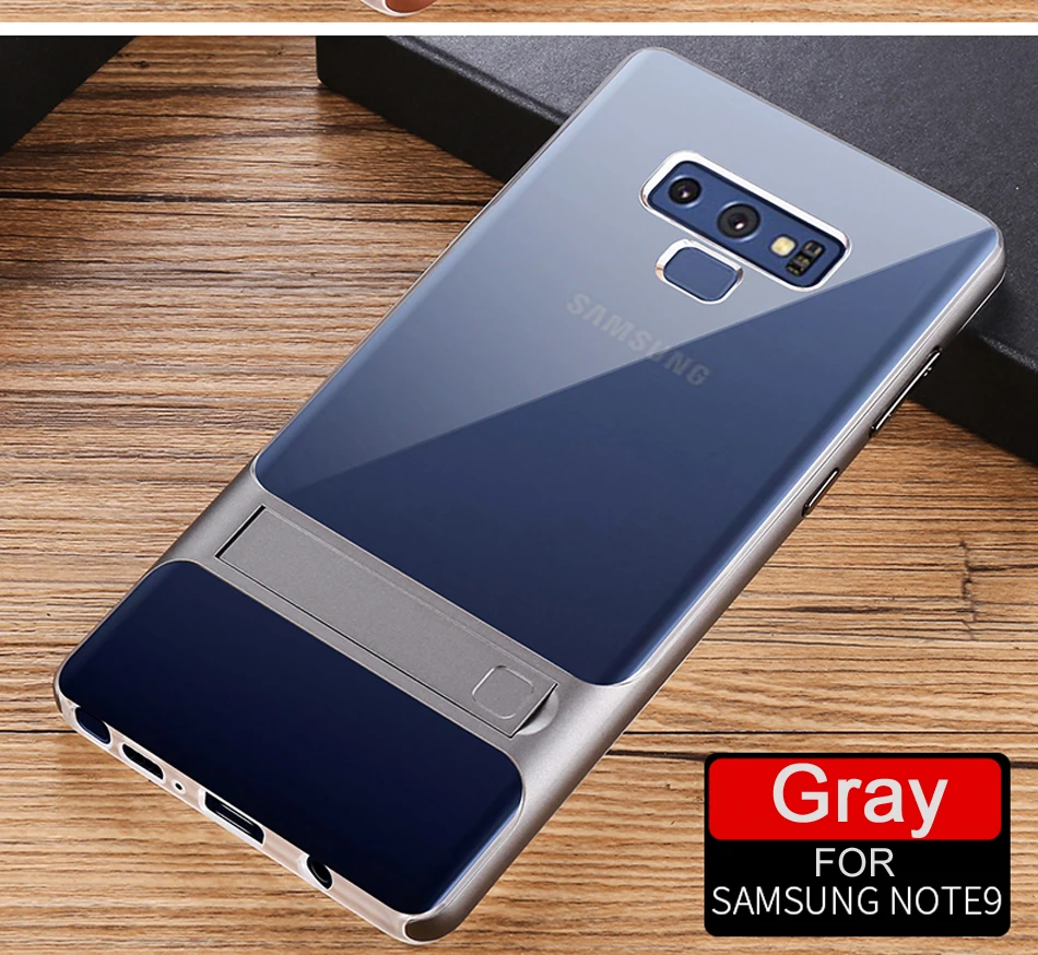 ITEUU NOTE9 PC TPU чехол с подставкой для samsung Galaxy Note 9 чехол s Мягкие противоударные силиконовые прозрачные чехлы с подставкой