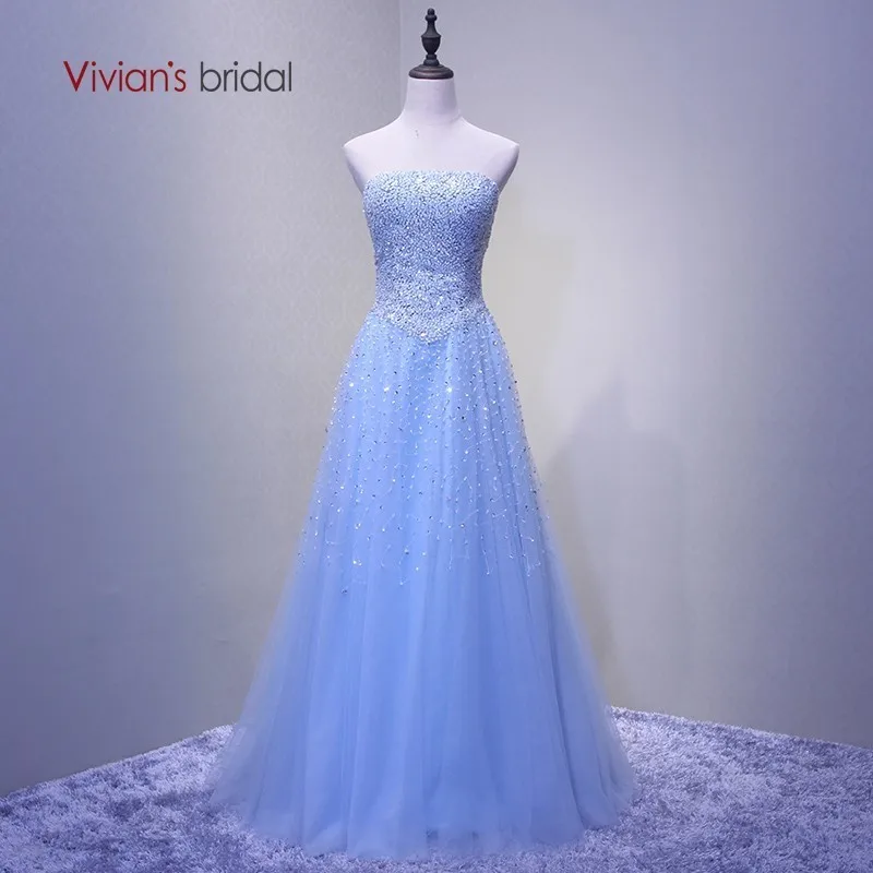 Vivian's Bridal 2018 без бретелек Sequin бисерное вечернее платье длиной в Пол, с открытой спиной на шнуровке высокого класса по индивидуальному заказу