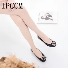 Весна г. Новые тонкие туфли на плоской подошве с квадратным носком удобные женские балетки для отдыха на пуговицах