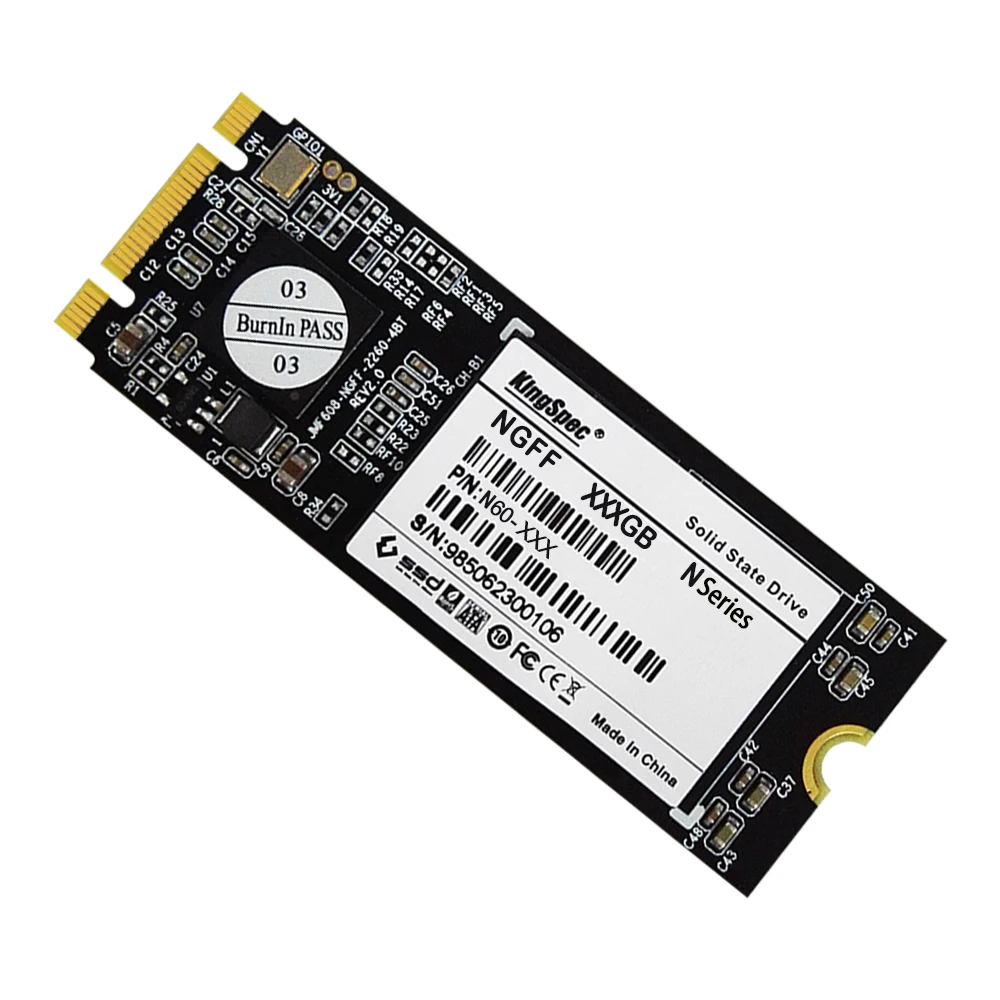 22x60mm Free shipping kingspec 64GB M.2 solid state hard disk with 64MB