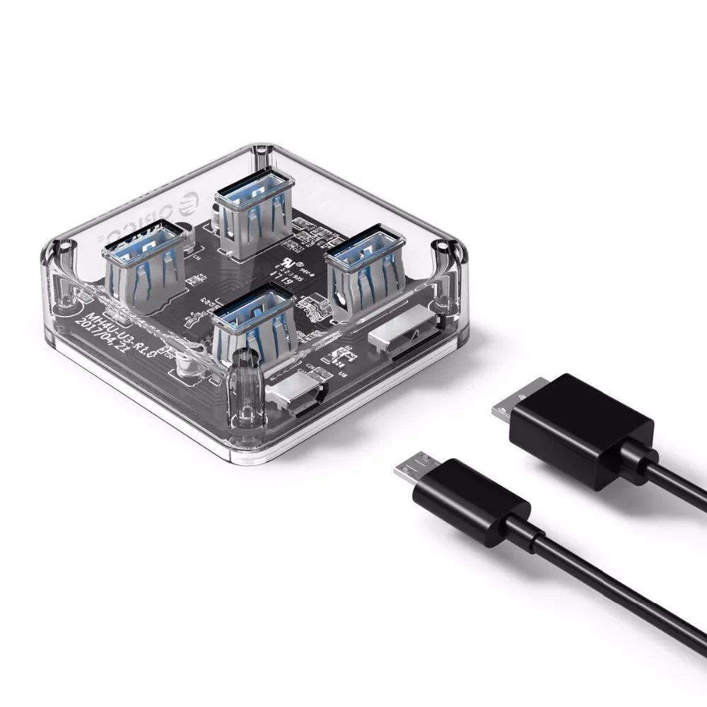 Прозрачный Настольный Концентратор ORICO с 4 портами USB 3 0 высокоскоростной usb