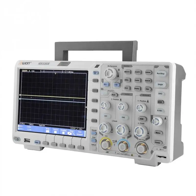 OWON AC 100 240 В XDS3202E осциллограф 200 МГц полоса пропускания 8 дюймовый ЖК декодирование
