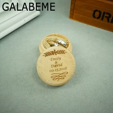 Galabeme пользовательские деревенский Свадебные кольца выгравированы древесины Круглый кольцо Box Обручальное кольцо шкатулка деревянная персонализированные кольцо Box