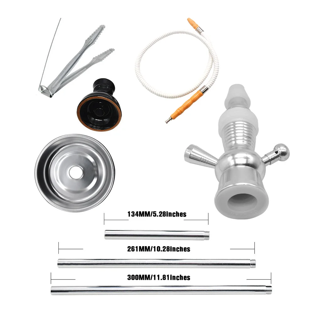 Кальян для шампанского/винной бутылки Топ кальян стебель комплект кальяна алюминиевый кальян Полный комплект с керамической чашей и кальянным шлангом - Цвет: Silver