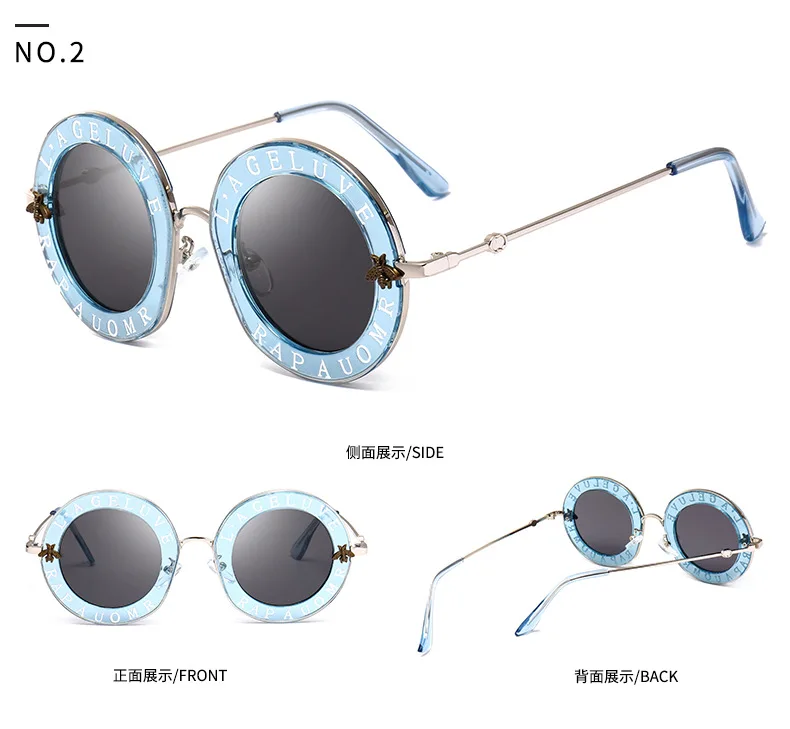 Модные солнцезащитные очки в ретро стиле с круглыми буквами и прозрачными линзами, трендовые женские летние солнцезащитные очки