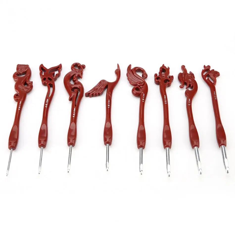 8 шт. уникальный набор крючков для вязания птиц в стиле ретро, гладкие спицы, инструменты для шитья, крючки для вязания, спицы