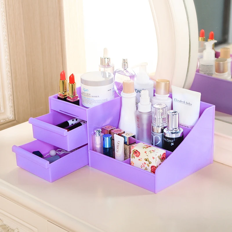 

Multi-function Creative plastic desktop drawers simple desktop finishing box, cosmetic storage box 30.5*18.5*13cm