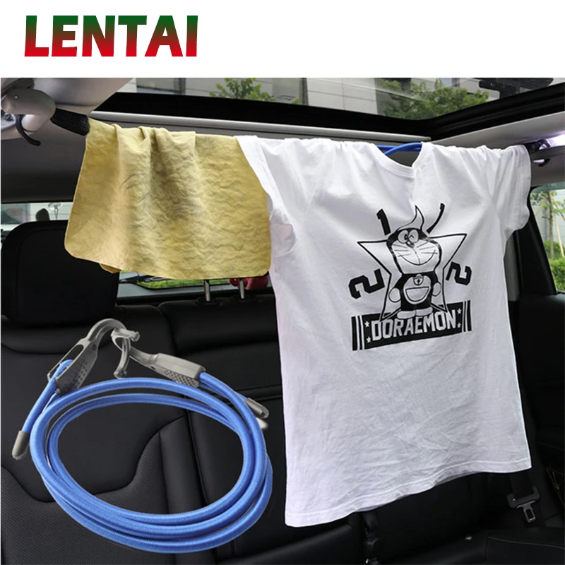 

LENTAI 1PC Car Adjustable Tensioning Rope Indoor Clothesline For Fiat Punto 500 Volkswagen VW Polo Passat B7 B8 Golf 5 6 Tiguan