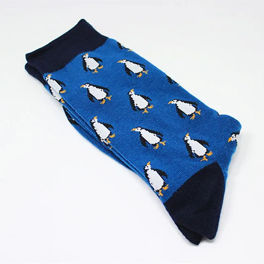Мужские носки с рисунками животных, фламинго, Гольфы с пингвинами, носорогами, модные гольфы, Harajuku, забавные счастливые носки - Цвет: 6