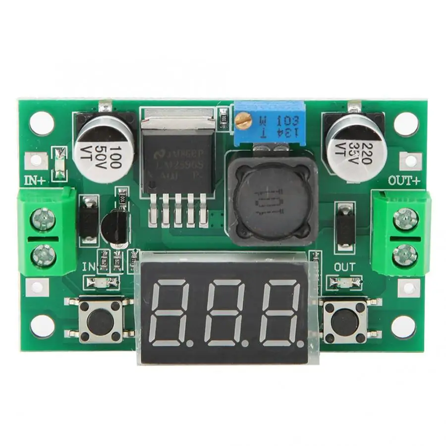 LM2596S высокомощный понижающий модуль Adjustable Регулируемый регулятор напряжения цифровой дисплей 0~ 40 в