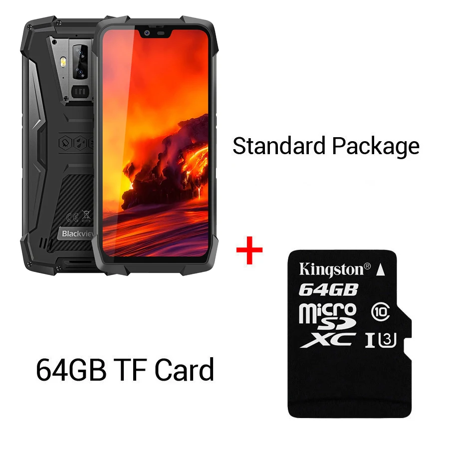 Grey N 64GB TF Card Blackview BV9700 Pro IP69 водонепроницаемый мобильный телефон Helio P70 6 ГБ+ 128 Гб 4380 мАч Android 9,0 двойная камера ночного видения смартфон - Цвет: Grey N 64GB TF Card