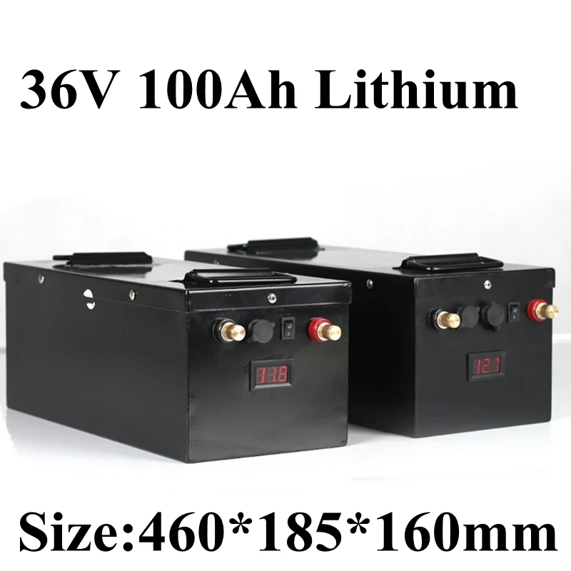 

36v 100Ah Li-ion Lithium Ion Battery 3.7v for Power Boat Motor Solar Wind Energy UPS Solar Panel RV Room Car + 42v 10A Charger