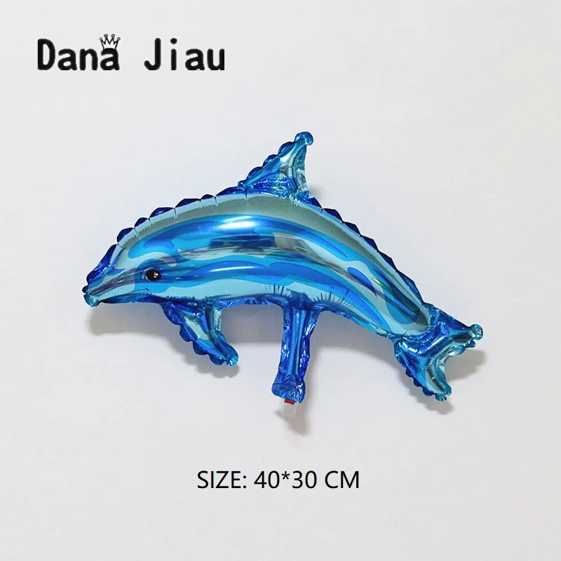 DanaJiau вечерние воздушные шары с изображением животных в океане для защиты дня земли, голубого моря, акулы, дельфина, креветки, рыбы, летние детские шары на день рождения - Цвет: 10