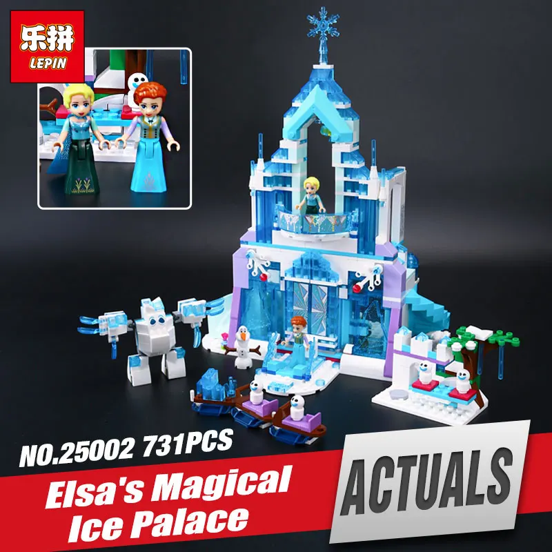 

Lepin 25002 The Snow World Series The Elsa`s Magical Ice Castle Set Building Blocks Bricks Toys Girl with gifts legoing 41148