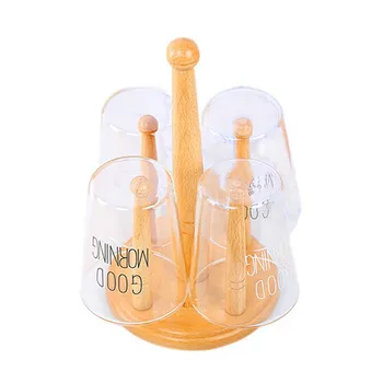 

New Collapsible Kitchen Retro Wood Glass Cups Draining Rack Holder Mug Tea Cups Drying Rack Stand Organizer Tools