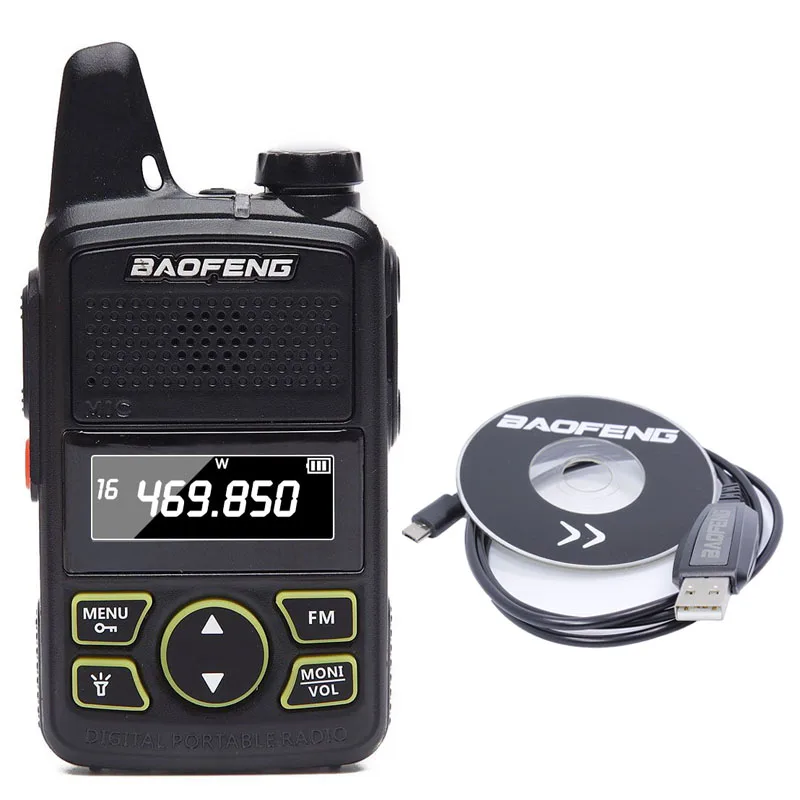 Baofeng BF-T1 мини-рация UHF 400-470mhz портативный двухсторонний радиоприемник, радиопередатчик, микро-usb домофон+ кабель