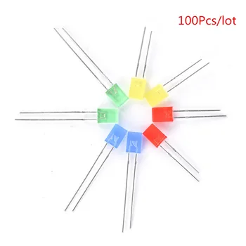 

100Pcs Rectangular Square LED Emitting Diodes Light LEDs Bulbs 4 Colors 2x5x7mm Wholesale