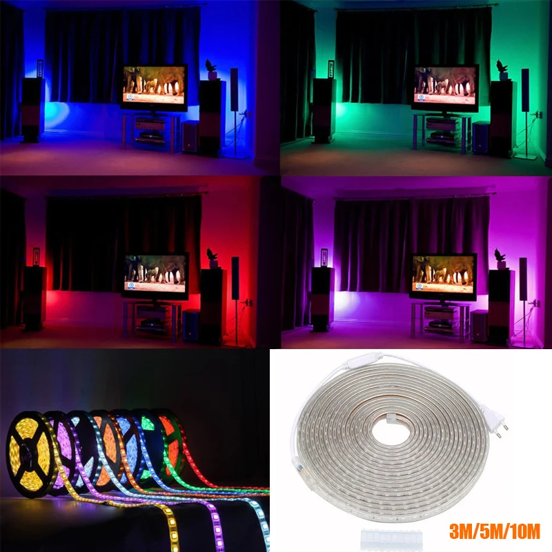 

10m 5050 600SMD Bead LED IP67 Waterproof Strip Light String Ropes AC110V/AC220V