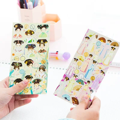 

5pcs Ancient Chinese Court Princess washi stickers Decorative Stickers Scrapbooking Label DIY Diary Stickers Escolar Papelaria