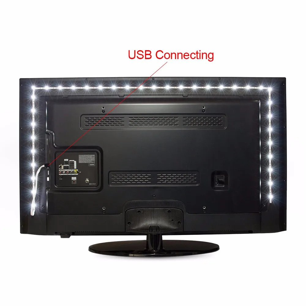 USB светодиодные ленты SMD3528 светильник 5 в адаптер гирлянда Рождественский стол Декор лампа лента для ТВ задний план светильник ing 5 в 50 см 1 м 2 м 3 м 4 м 5 м