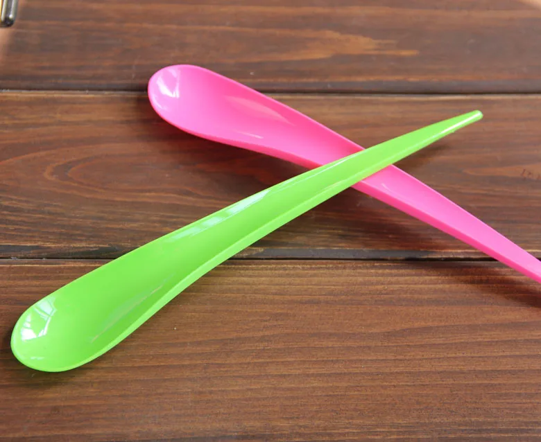 Plastic Spoon In Green Ice Cream Scoop Milkshake Dessert Spoon Plastic