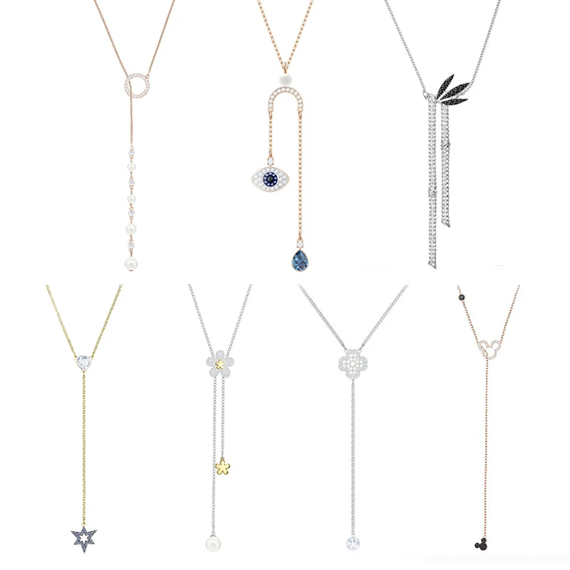 

SERVICE YOU Fashion 100% Sterling Silver Original 1:1 High Quality DUO EVIL EYE Y Necklace Women Jewelry Free Mail