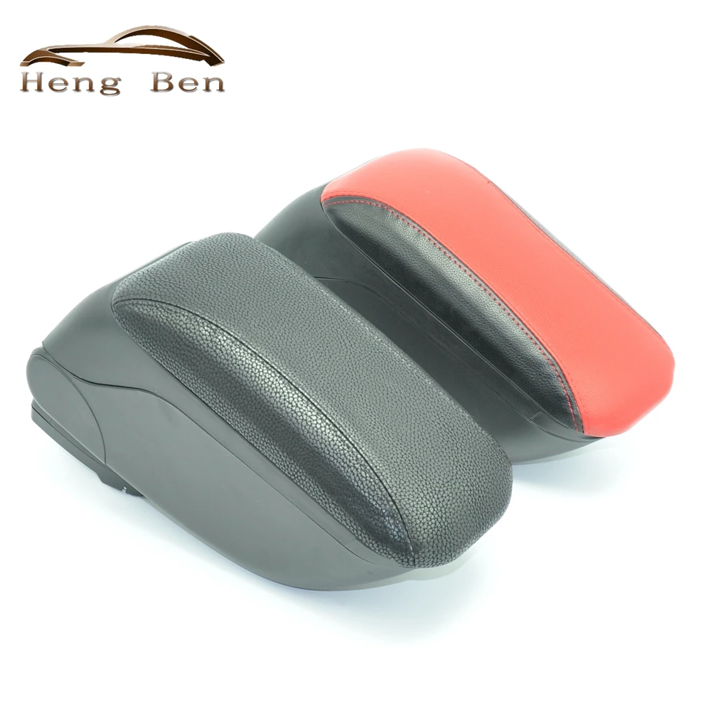 

HB Universal Armrest Arm Rest Pu Leather Center Centre Console Layer Storage Box Car Styling Container Part