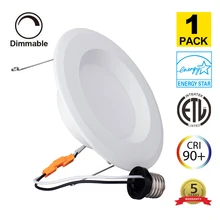 Dimmable LED Downlight 15W 3000K Warm White E26 Retrofit LED Lighting Fixture 5&6 inch Aluminum LED Panel Light AC120V