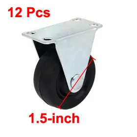 

Uxcell Hot Sale 12PCS 40mm 1.5-inch Rubber Single Wheel Rectangle Top Plate Rigid Fixed Caster for Trolleys,Furniture,Rack, etc.
