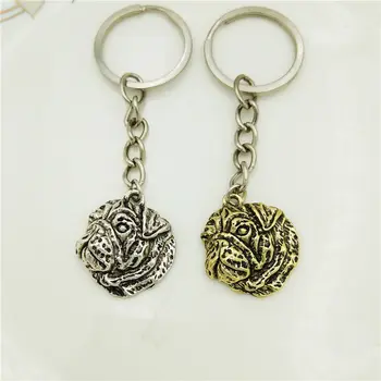 

Wholesale Vintage Jewelry Dog Pug Key Chain French Bulldog Keychain Cute Bag Charm Pendant Gift Animal Key Ring Pet Jewelry