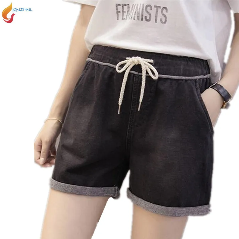 Large size women loose Elastic waist casual shorts 2019